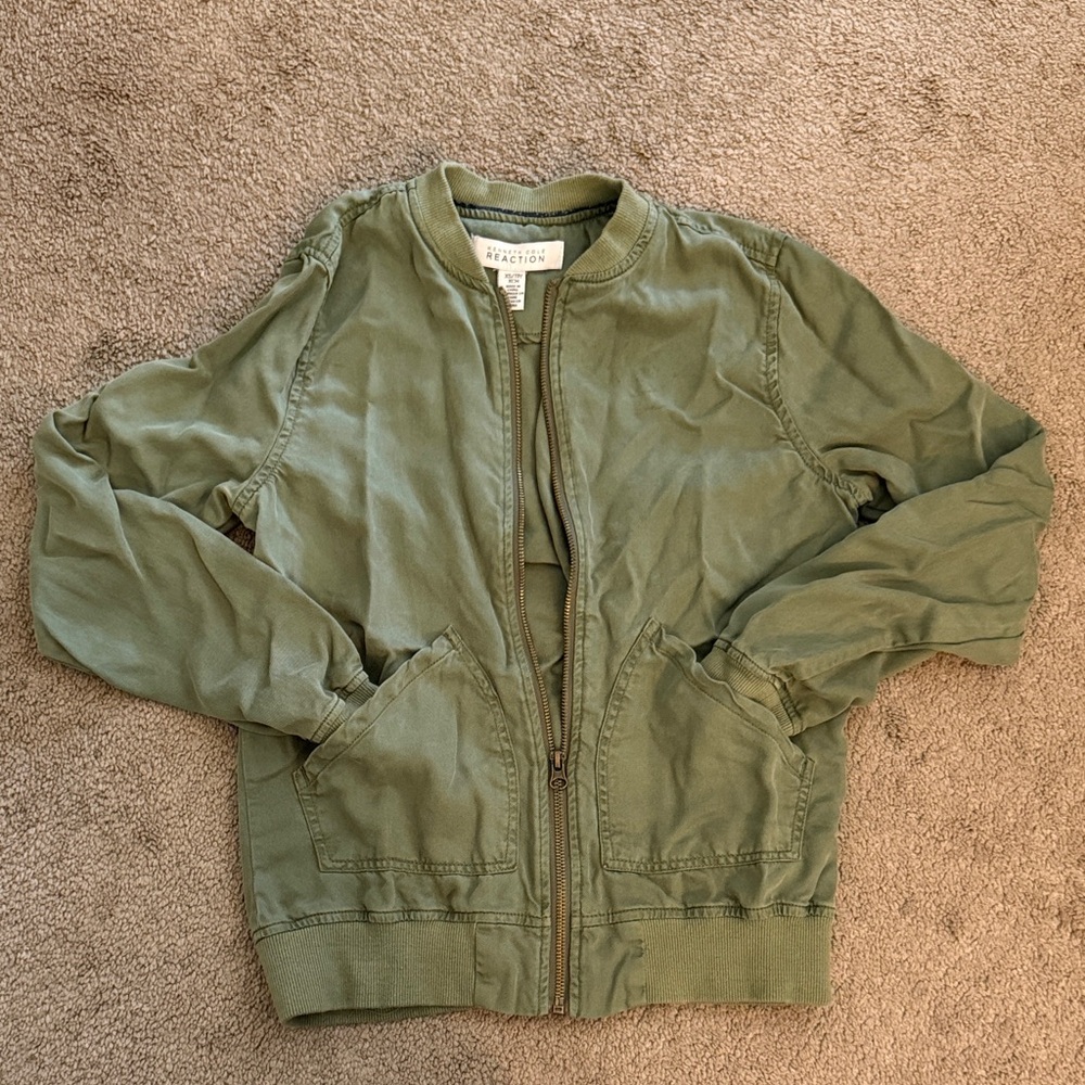 Kenneth Cole Reaction Olive Bomber Jacket